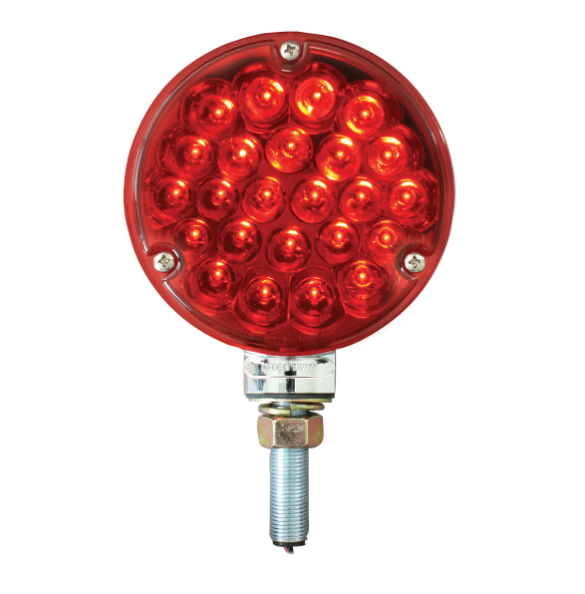 4″ SINGLE FACE PEARL LED PEDESTAL LIGHT RED/RED