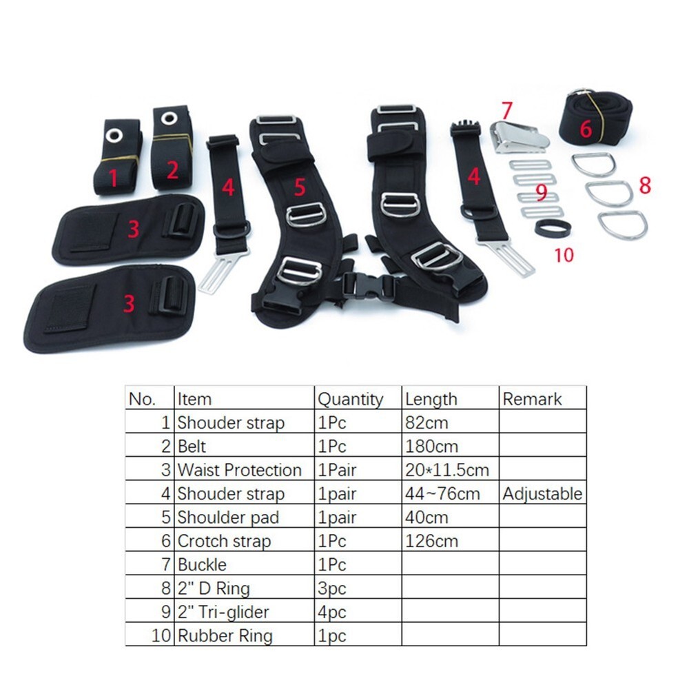 Diving Backmount Harness Set For Scuba Diving BCD Backplane Accessories New