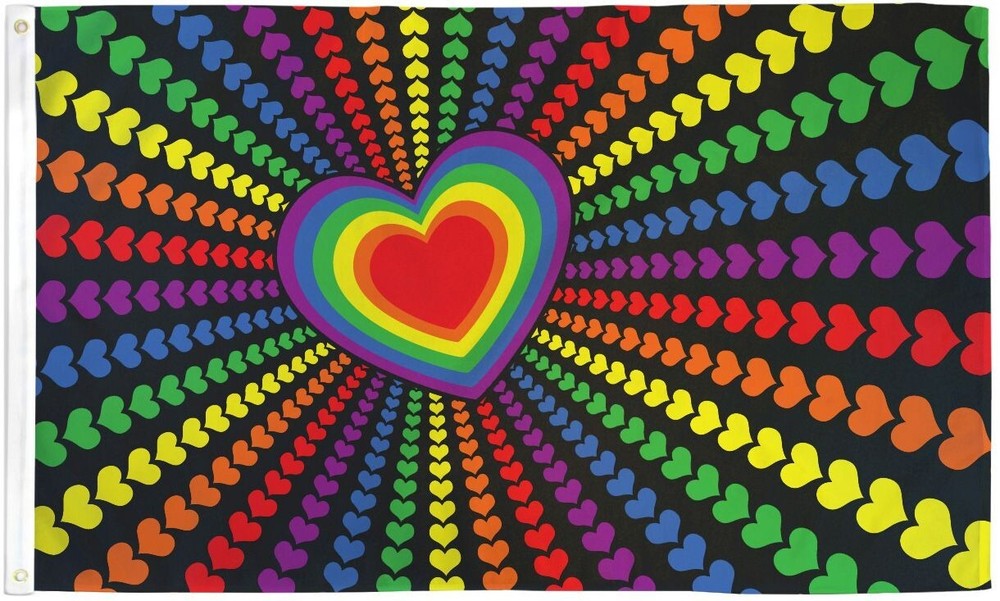 "Rainbow Love" Polyester Double Sided High Quality 3 ft x 5 ft Flag
