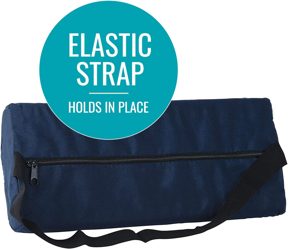 Lumbar Roll Back Support Cushion Pillow, Half-Moon Size, Navy
