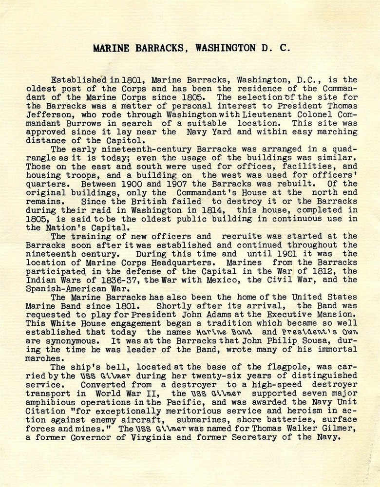 Friday Evening Parade Marine Barracks Washington DC 1963 Program Justice Clark