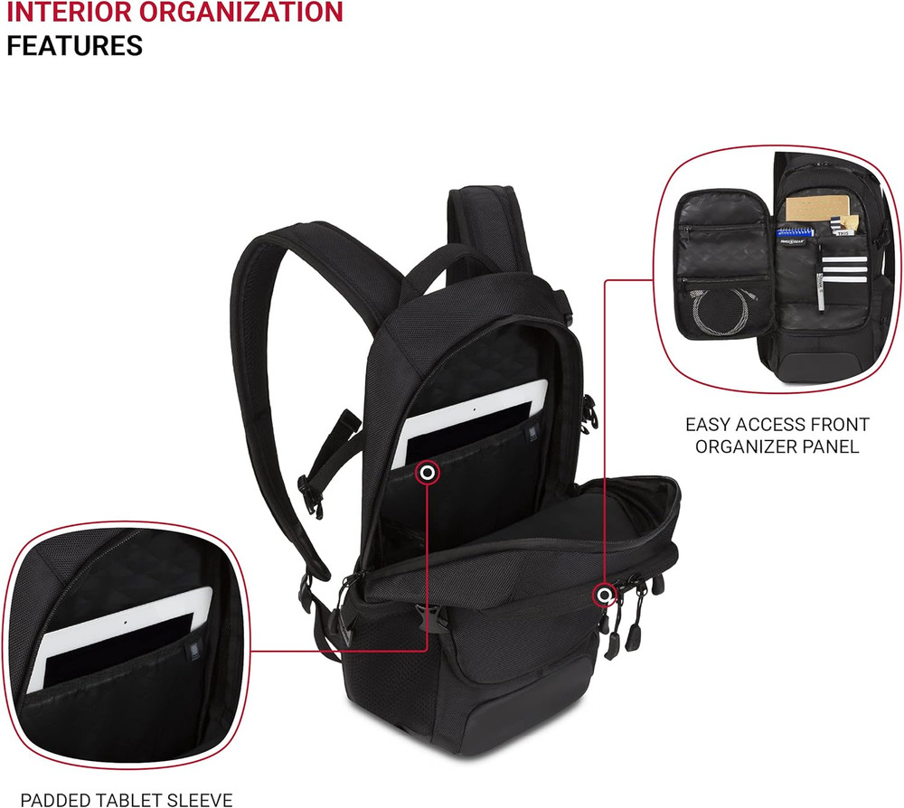 3598 Backpack Narrow Daypack, Black Ballistic, 18-Inch