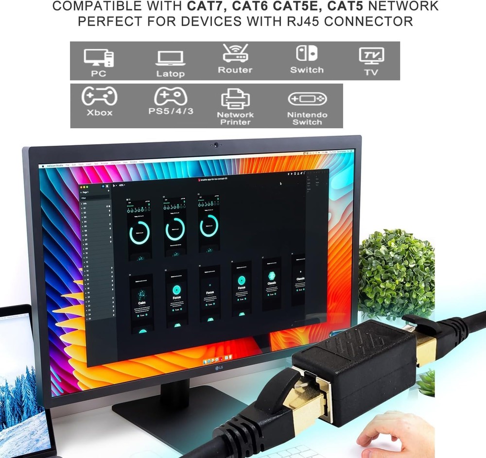 Maximize Your Internet Potential with 3 Pack Ethernet Couplers, up to 328ft