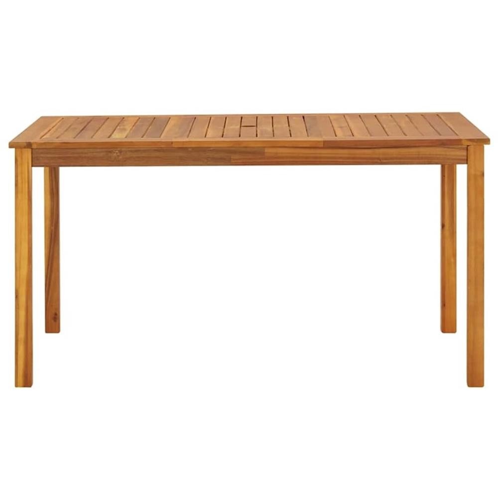 Bowery Hill Solid Acacia Wood Medium Durable Garden Table in Brown