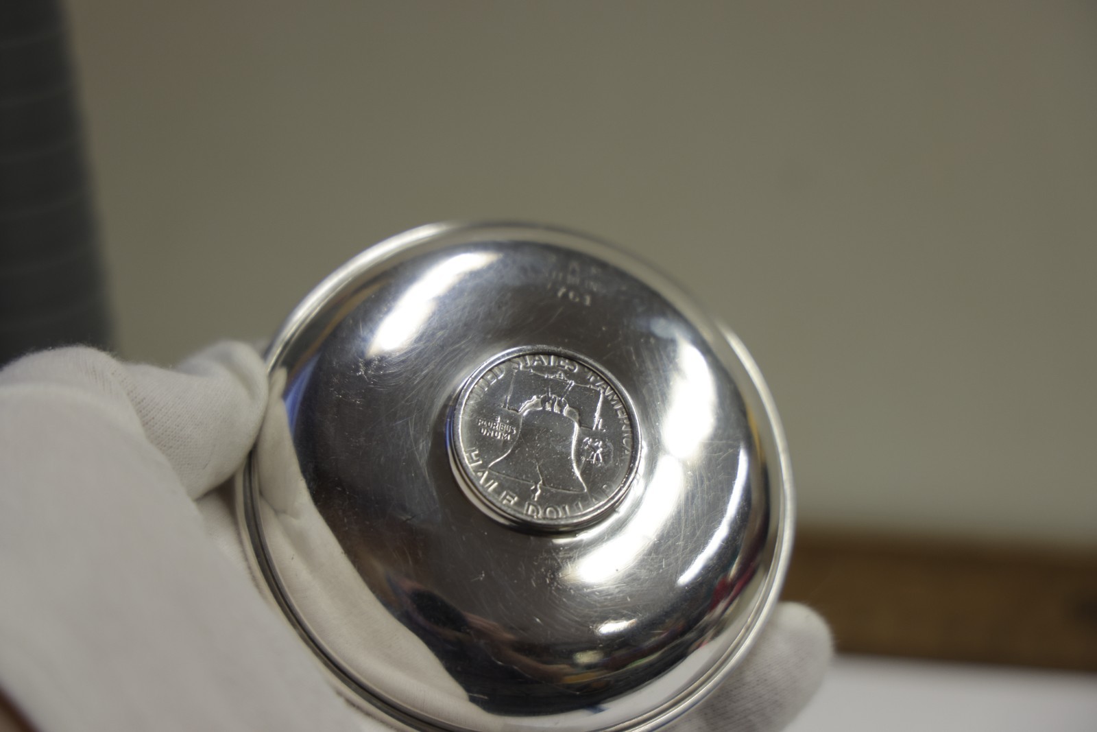 Antique Baldwin & Miller B&M 1951 Franklin 50c Sterling Bowl/Trinket Dish #761