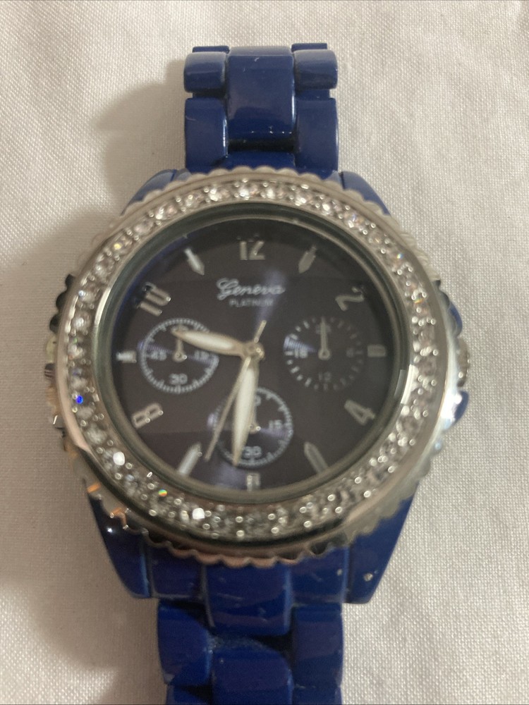 GENEVA PLATINUM Blue Ceramic Watch