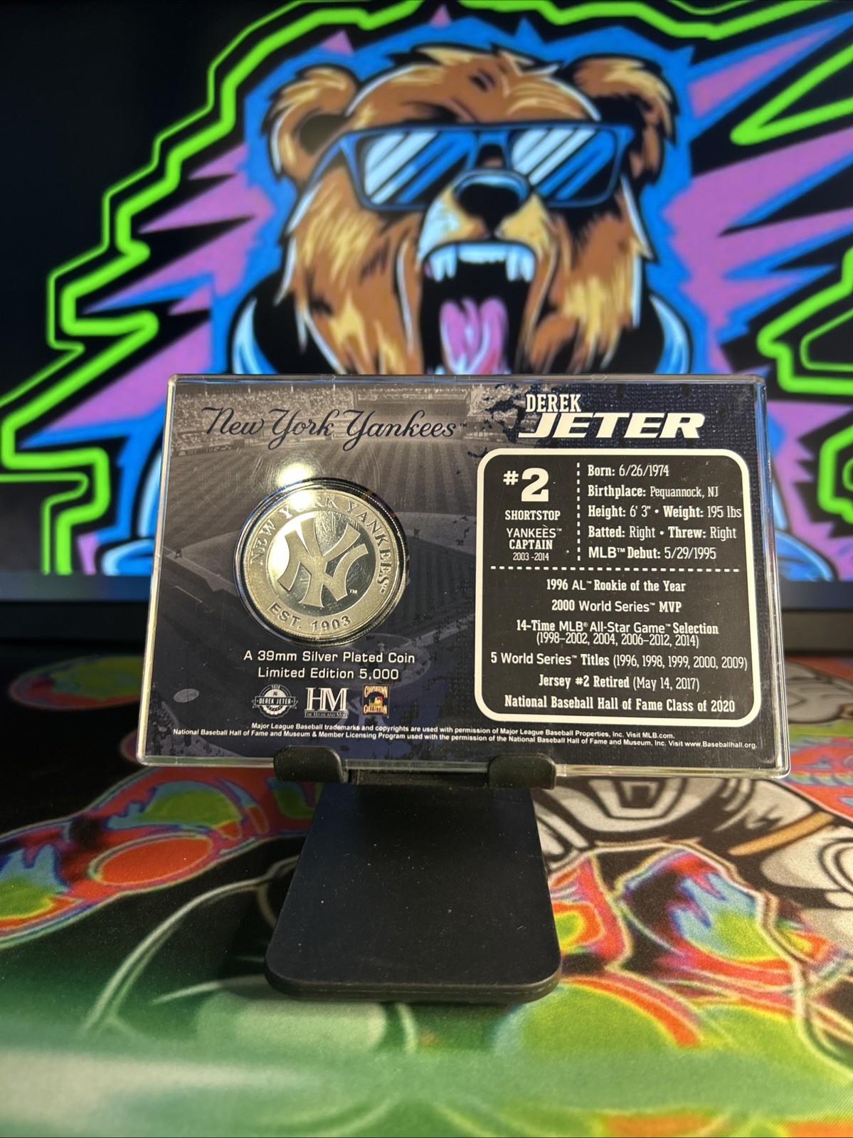 Derek Jeter Hall of Fame Plaque with Silver Plated Coin Limited Edition /5000
