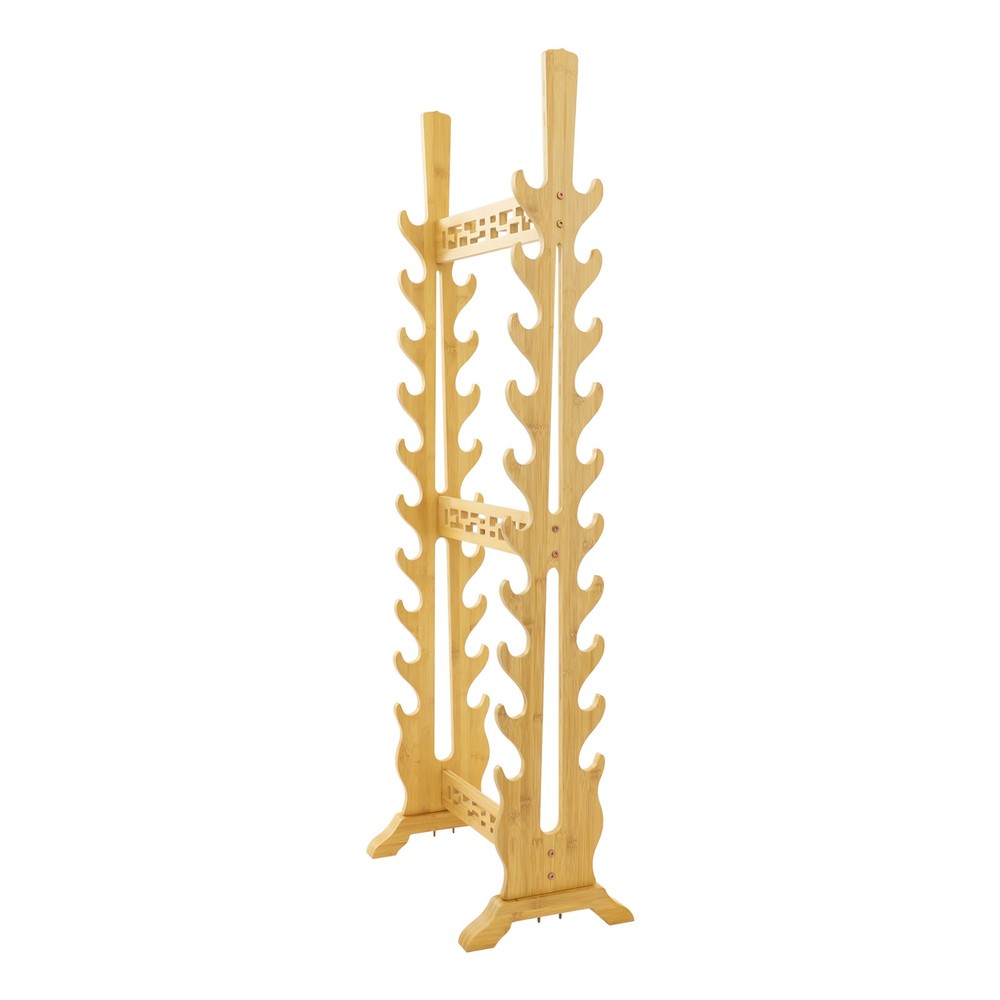 Solid Wood Horizontal Display Rack for Katana Sword 20 Tier Medieval Sword Stand