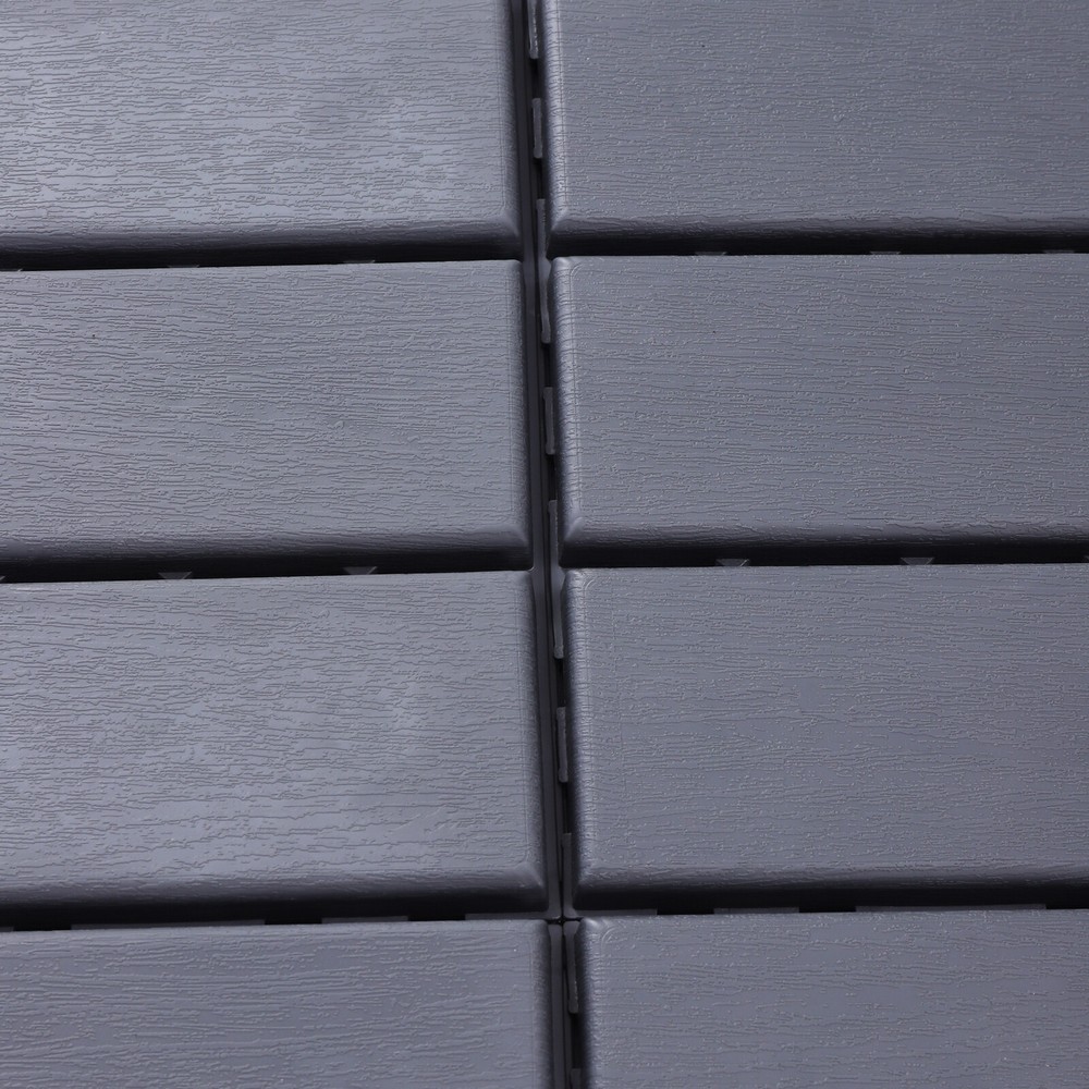 30 Pcs PB-319 Interlocking Deck Tiles Dark Gray Rectangular Efficient Drainage