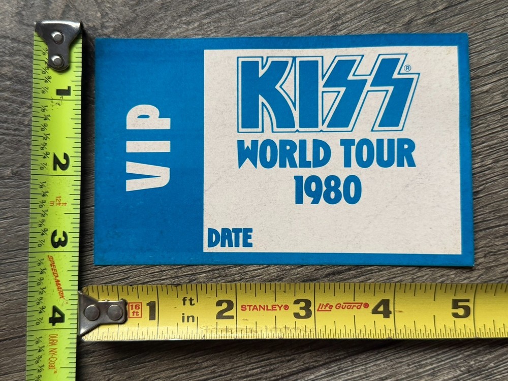 KISS Pass Unmasked Concert Tour 1980 VIP Blue Glossy Ace Frehley Vintage Aucoin