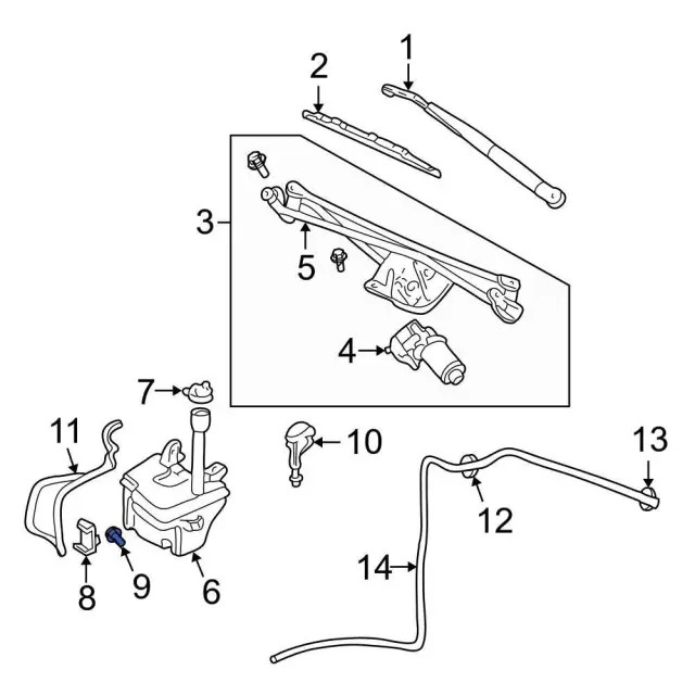 Genuine Ford Windshield Washer Pump Grommet E6FZ-17B610-A