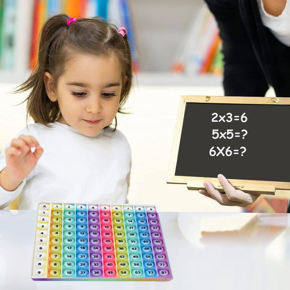 ​Rainbow Multiplication Table Game Learning Board, 9X9 Educational Mathstem Sens