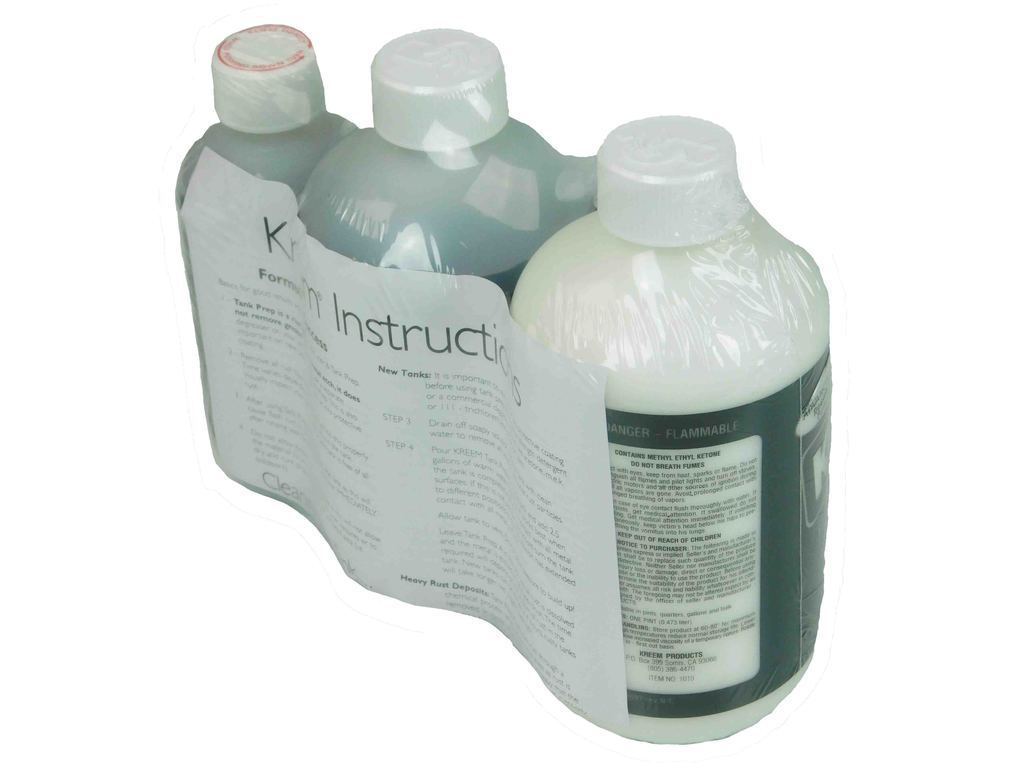 New KREEM Combo Kit Gas Tank Fuel Liner Sealer Motorcycle ATV Rust Coating Seal