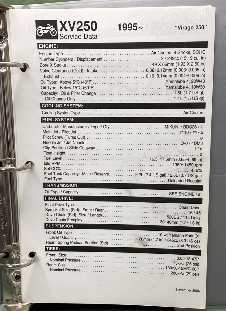 Genuine Yamaha LIT-BINDR-SD-ST Star Service Data Reference Binder