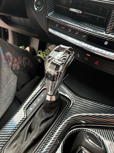 Crystalautomotive-Gear-Shift-knobs, Black and Silver, Push Button Operation,
