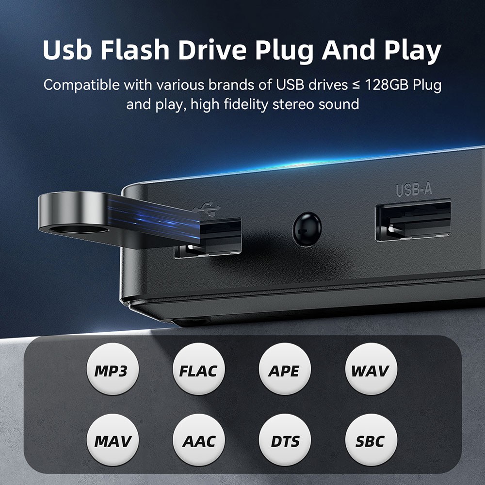 Bluetooth 6.0 Receiver Wireless Audio Adapter Low Latency for Car Home Speakers