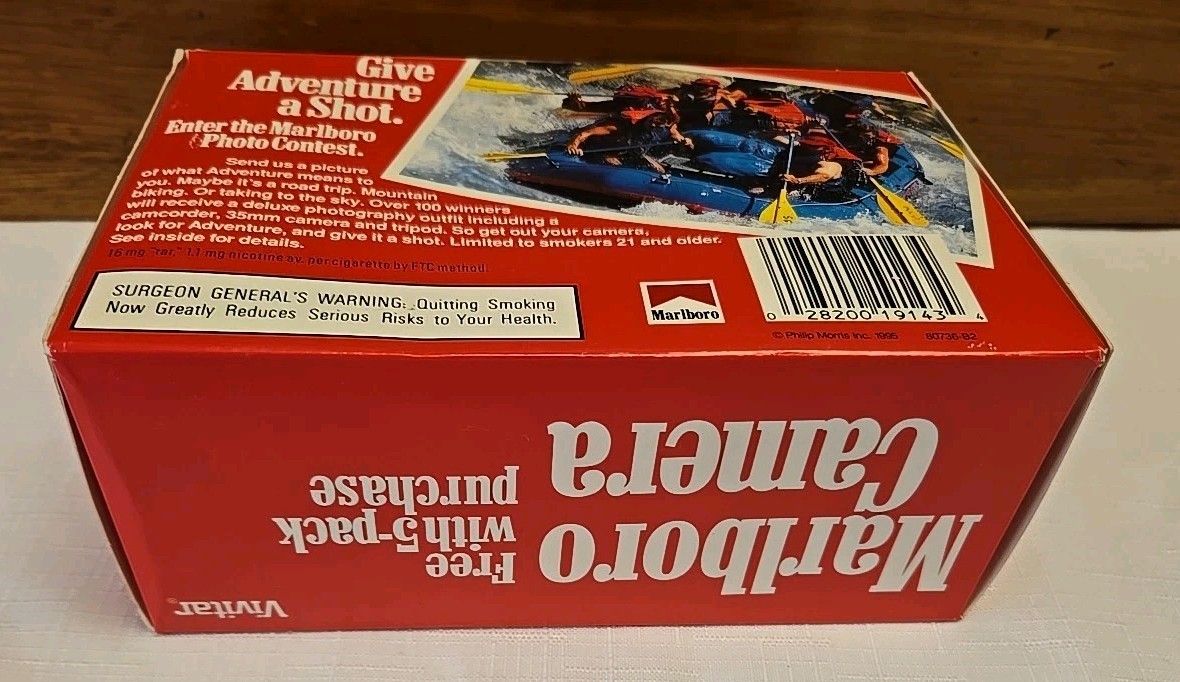 Vintage Marlboro Disposable Camera - With Box no cigarettes 35 mm 27 Exposures