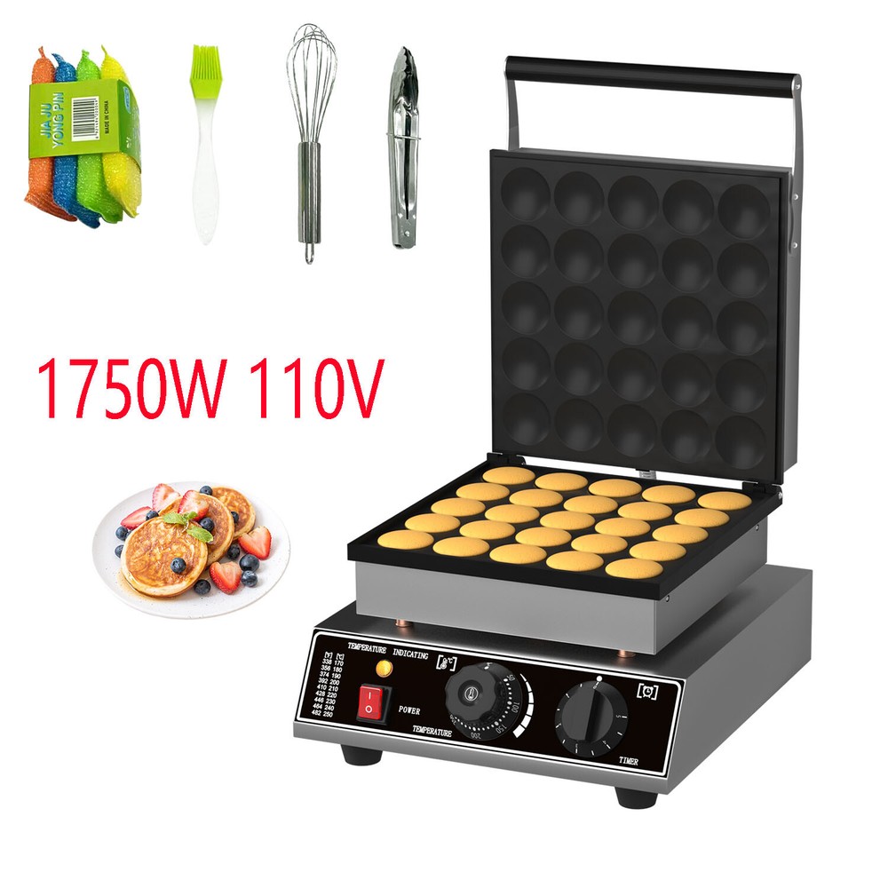 Electric Mini Dutch Pancake Maker Machine for 25PCS Mini Round Pancake Non-stick