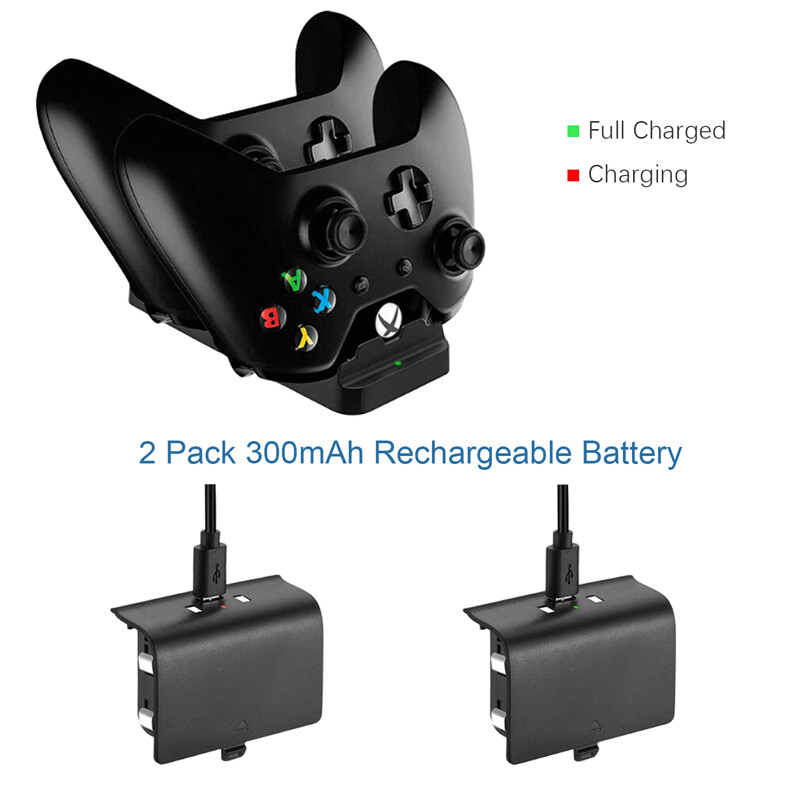 Charging Dock& Rechargeable Battery Pack for Xbox One Xbox Series X|S Controller