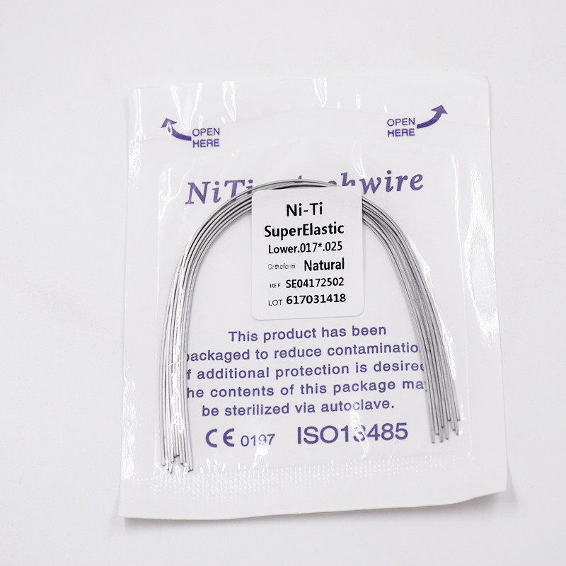 Dental Orthodontic Super Elastic Niti Rectangular Arch Wires Ovoid/Natural
