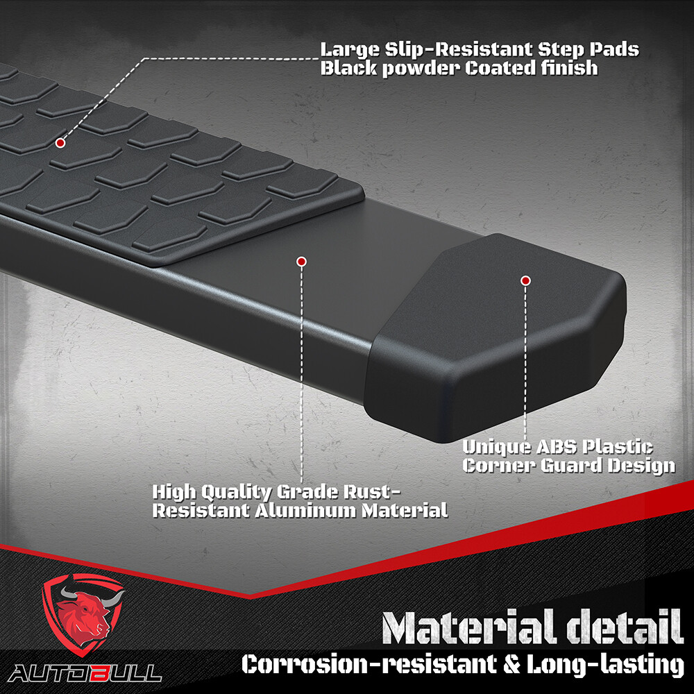 6" Running Boards For 2019-2025 Silverado/Sierra Crew Cab Nerf Bars Side Steps