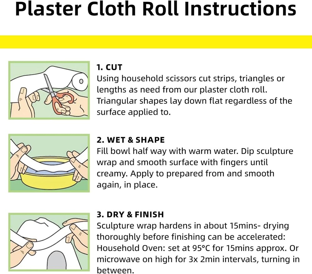 Plaster Cloth Rolls 6 Pack for Body Casting and DIY Projects 2"x106"