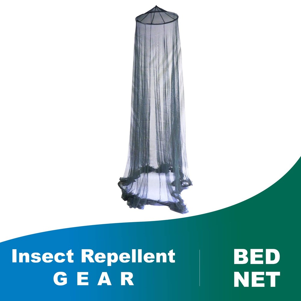 Double Circular Bed Mosquito Net Treated with Insect Shield Permethrin Bug Repel