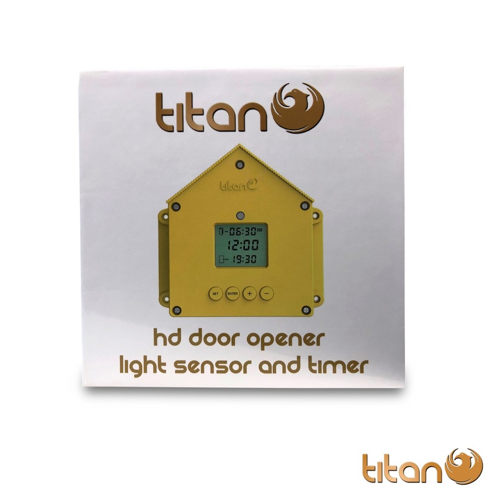 Chicken House Door operner MAX Power 11lbs lift. With Light Sensor and TImer