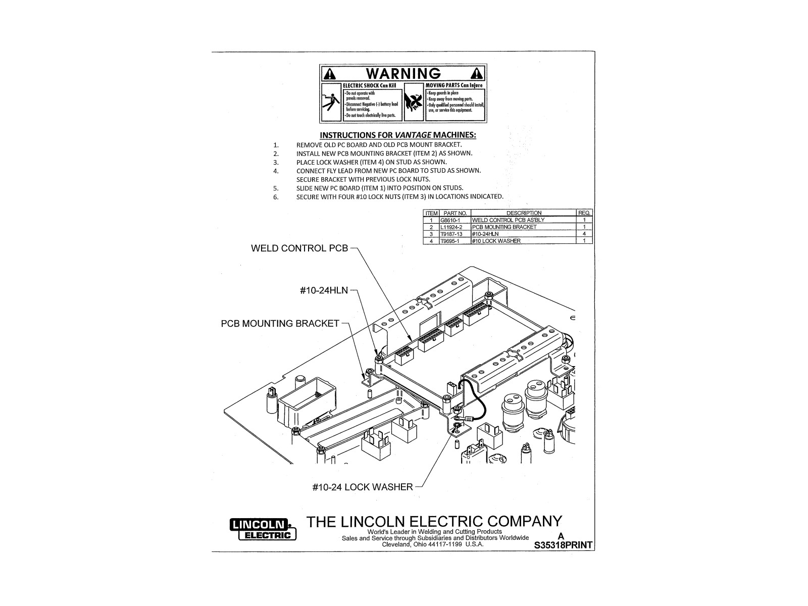 Lincoln OEM Weld Control PC Board Assembly 9SG5507-4 G5507-4