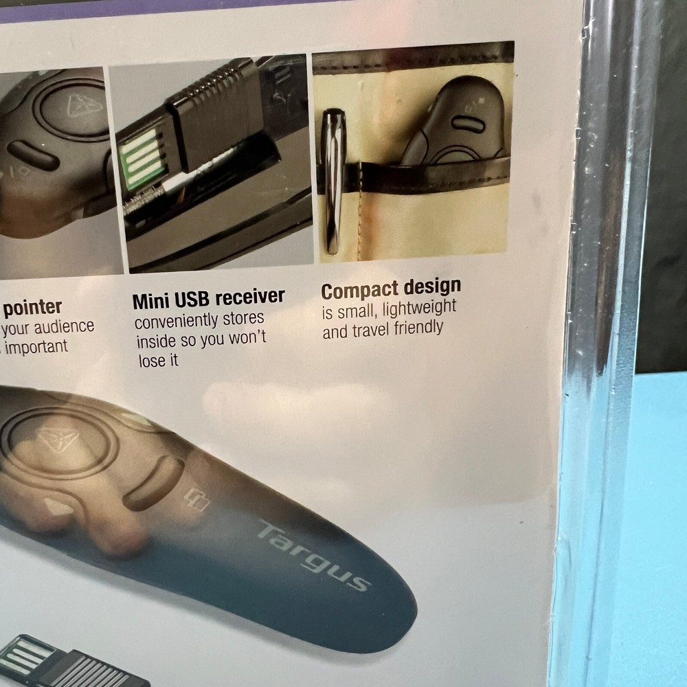 Targus AMP16US Wireless Presenter with Laser Pointer 50ft Range New In Package