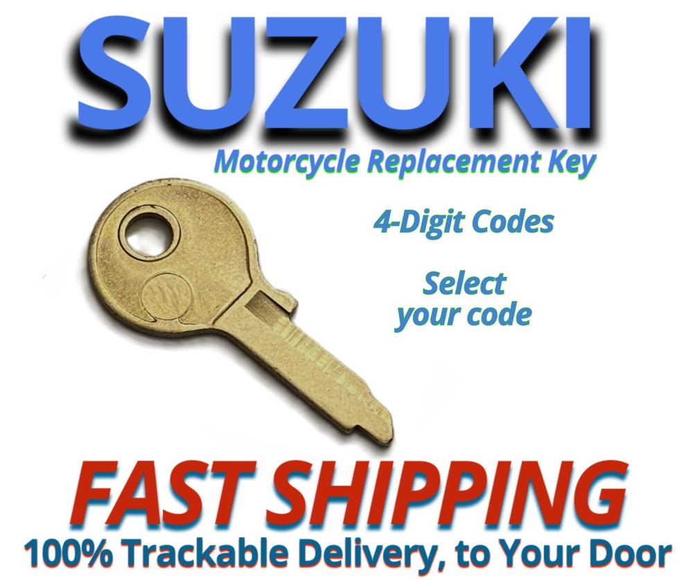 Suzuki Motorcycle Keys Replacement Key Cut to Code 4 digit codes 3111-3555