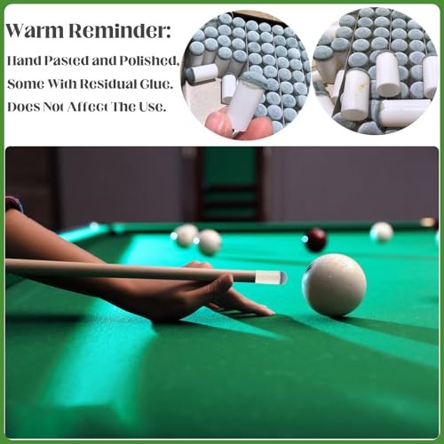 20pcs Slip On Pool Cue Tips, 4 Sizes Pool Queue Stick Tips Replacement Kit,