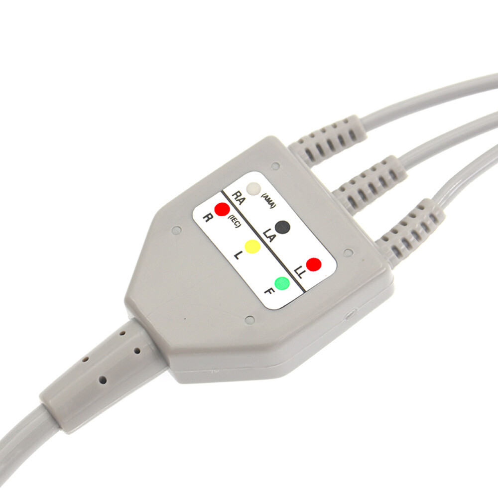 Nihon Kohden Compatible 3-Lead ECG Cable EKG Cable