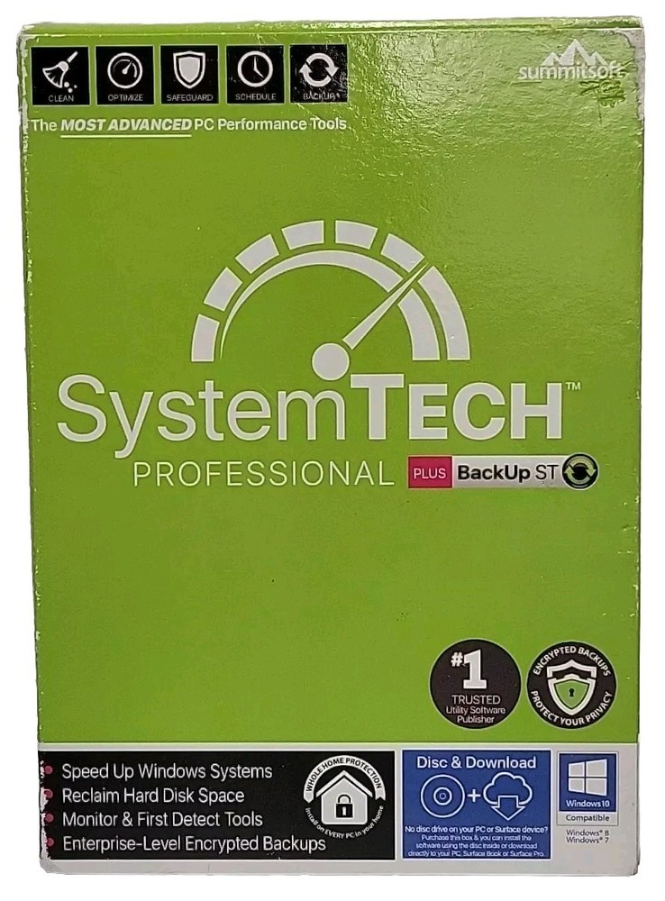New Summitsoft SystemTech Pro Professional +plus Backup ST Disc +Download