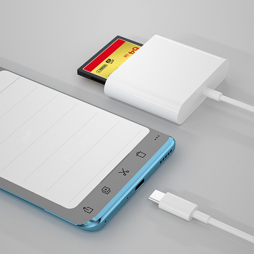 USB C Memory Card Reader for CF SD TF Cards Compatible with Smartphone Tablet PC