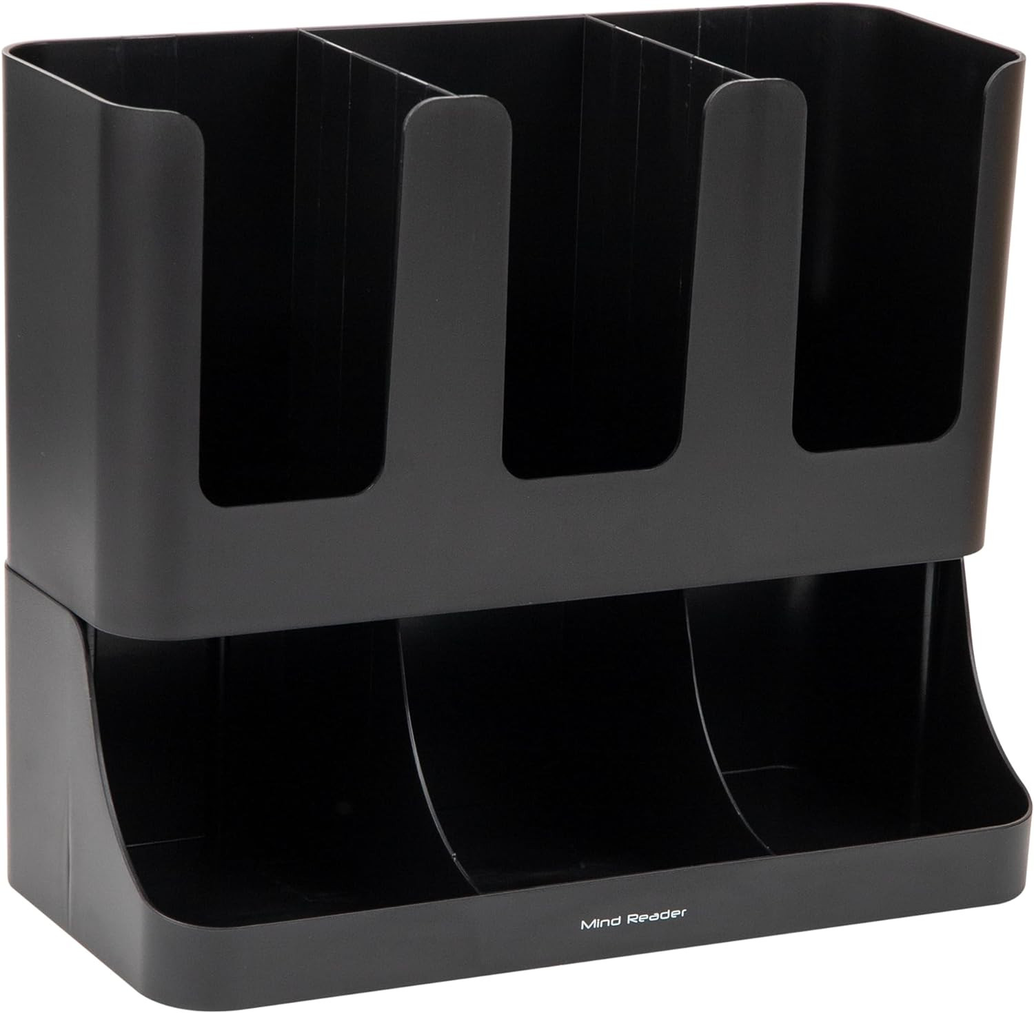 Cup and Condiment Station, Countertop Coffee Bar Organizer with 6 Compartments,