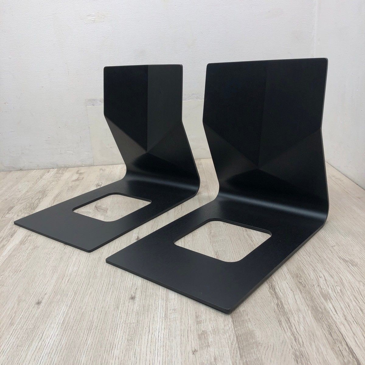 Tendo Mokko Japanese Zaisu Floor Chairs T-5812MR BX Black Set of 2 Stackable