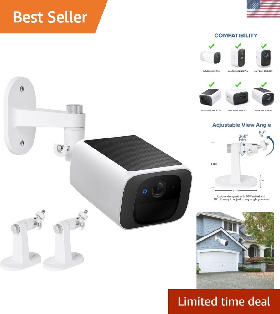 Adjustable Wall Mount for Eufy Cameras - 2 Pack for Optimal Surveillance