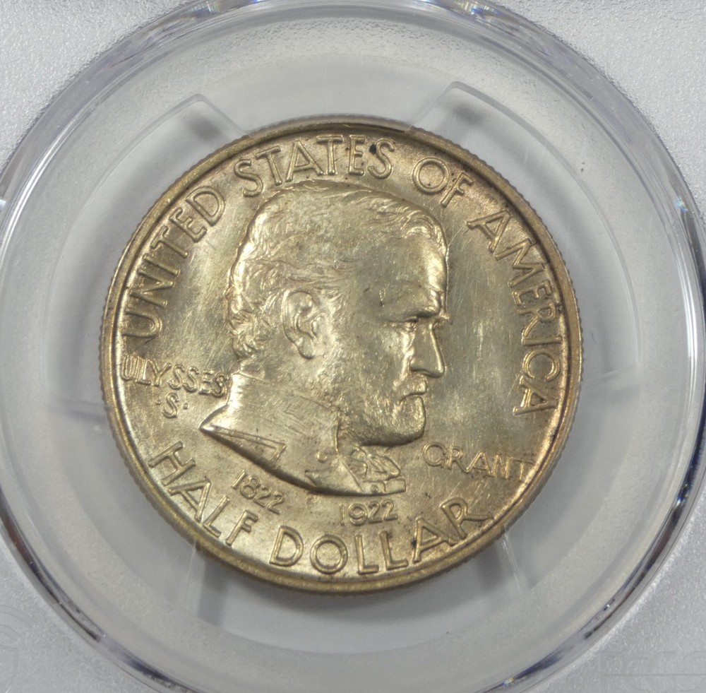 1922 Grant Memorial Silver Commemorative Half Dollar PCGS Secure Plus MS 65