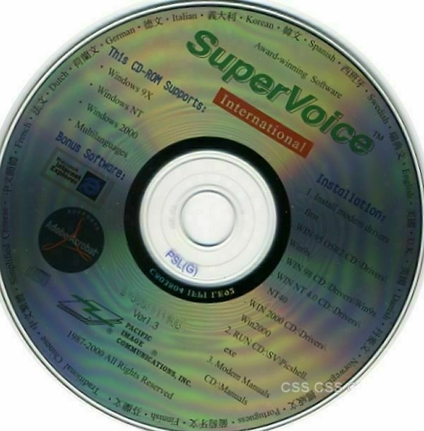 Pacific Image Communications SuperVoice International Ver. 1.3 Modem Drivers CD