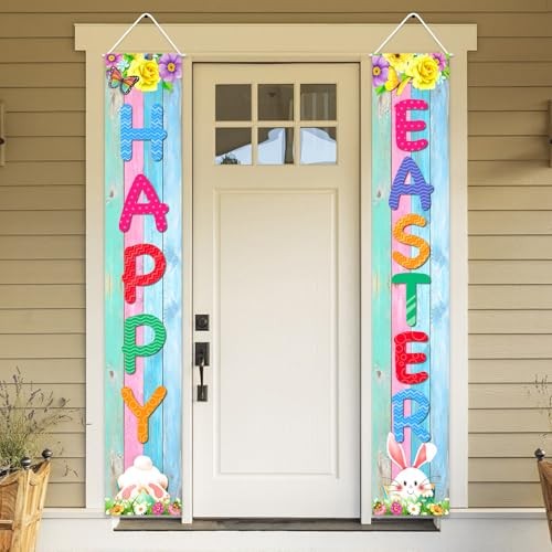 Easter Decorations Easter Decor Happy Easter Porch Sign Banner Easter Eggs