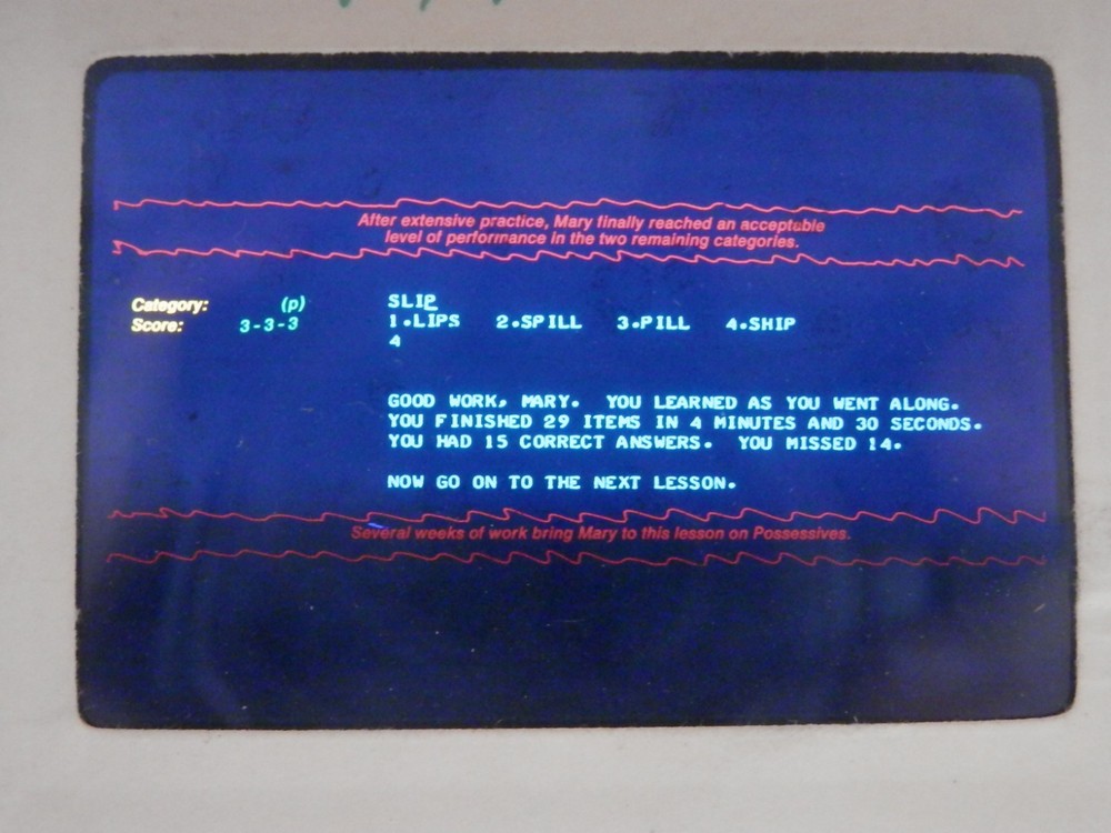 Vintage 1980's DOS Based Computer Children's Reading System Screen Shot Slide