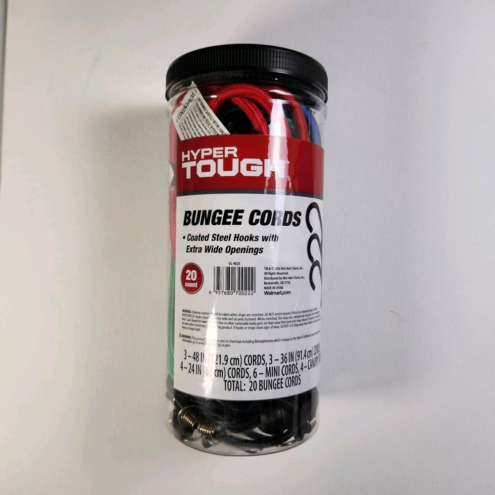 Hyper Tough Bungee Cords 20 Pack Assorted Sizes