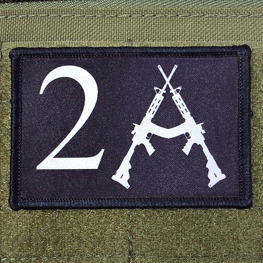 2A Patch Moral Tactical Second Amendment Military Army USA Flag Hook & Loop 3x2