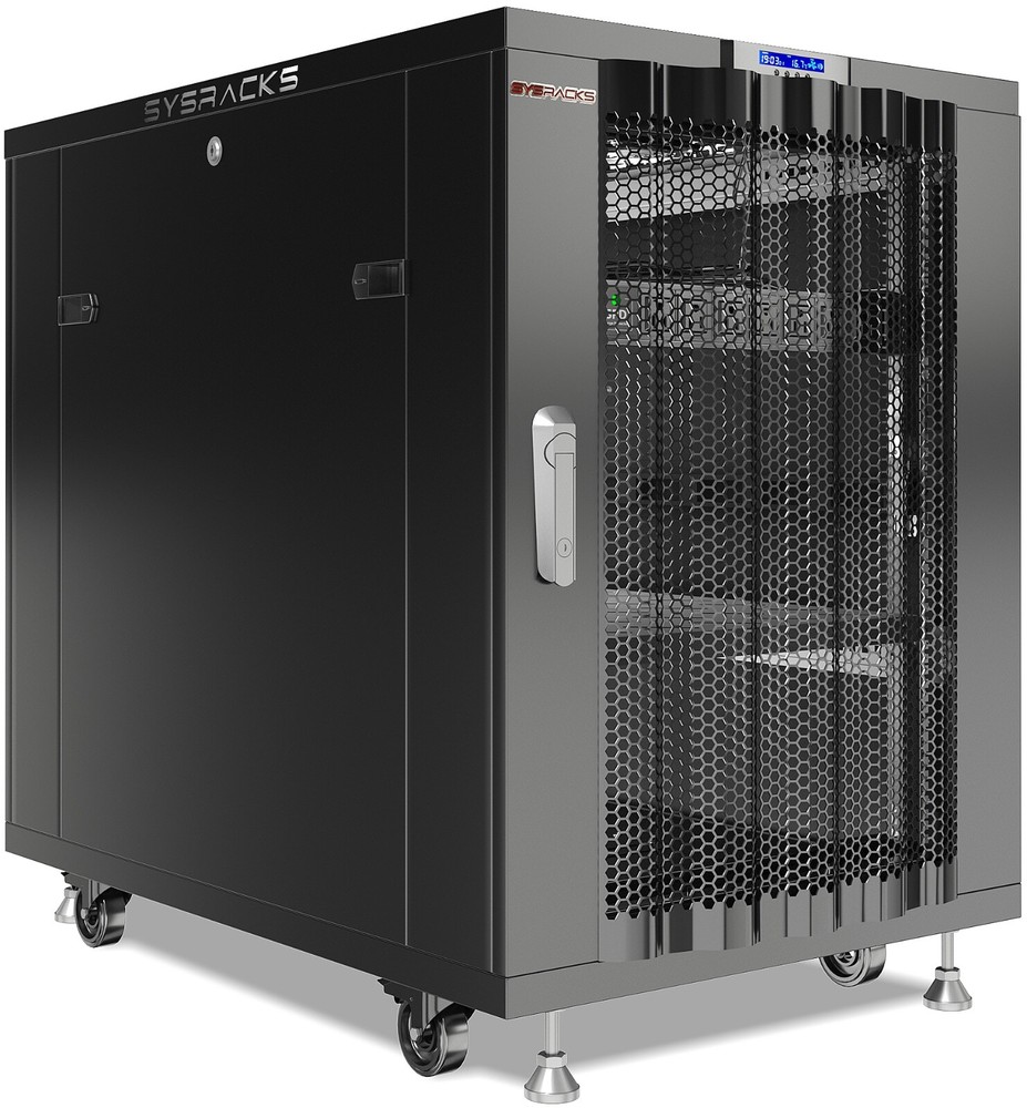 Sysracks 18U 39'' Deep IT Network Data Server Rack Cabinet Mesh Vented Door