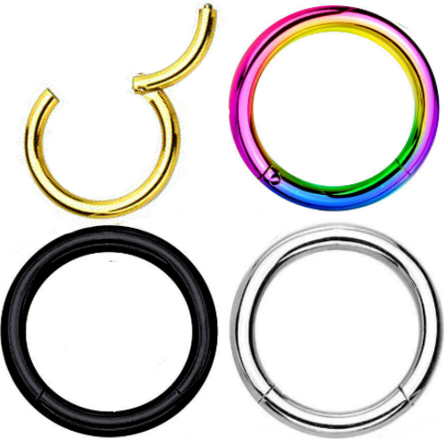 Hinged Septum Clicker Segment Nose Ring Lip Ear Cartilage Daith 18G,16G,14G- ONE