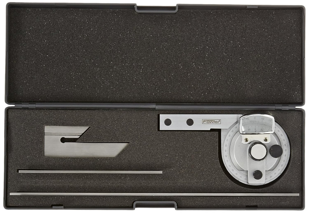 Precision Universal Bevel Protractor with 6" & 12" Blades for Accuracy