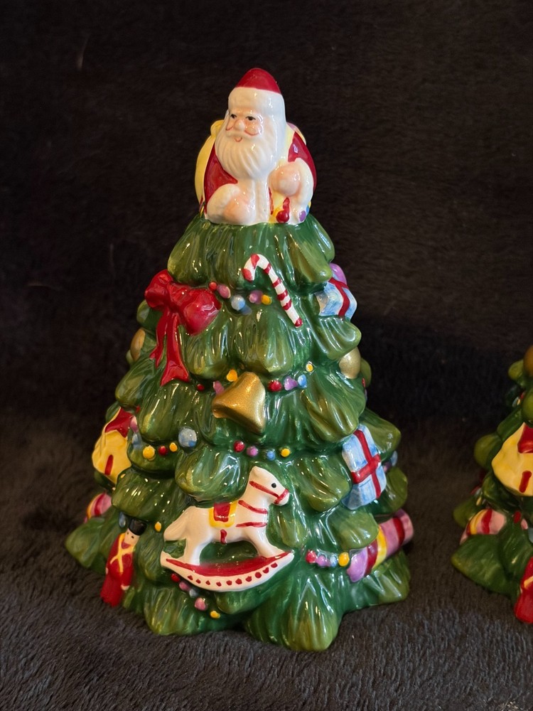 2005 Spode Christmas Tree Figural Salt & Pepper Set...Hand Painted