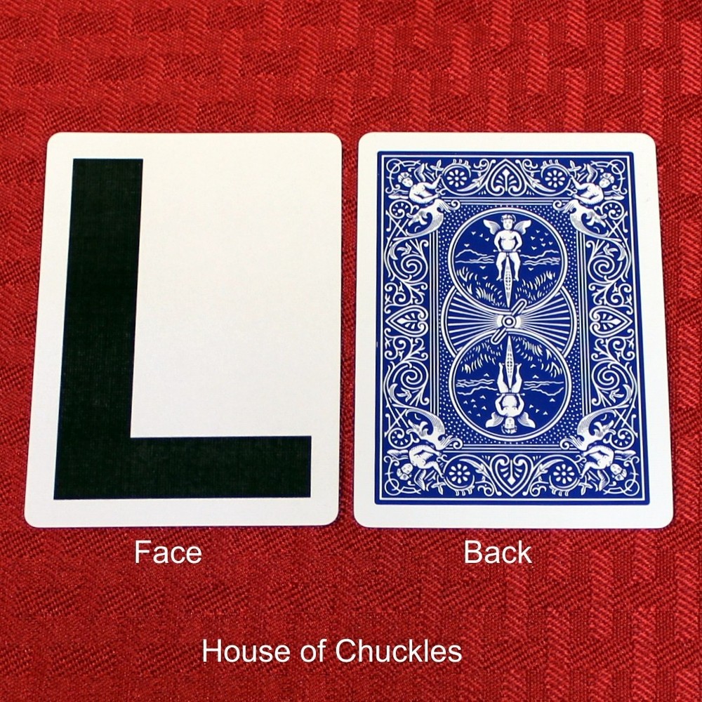 Letter L, Bicycle Printed Gaff Card, Blue