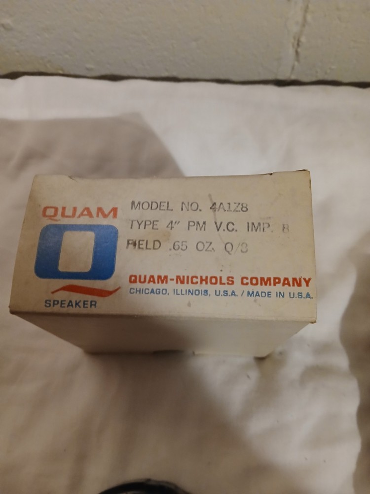 Quam 4" alnico Panel Mount Speaker nos 8 ohm